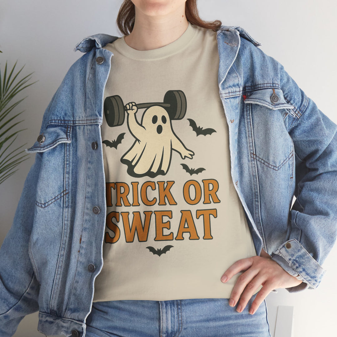 Trick or Sweat. Halloween Unisex Heavy Cotton Tee