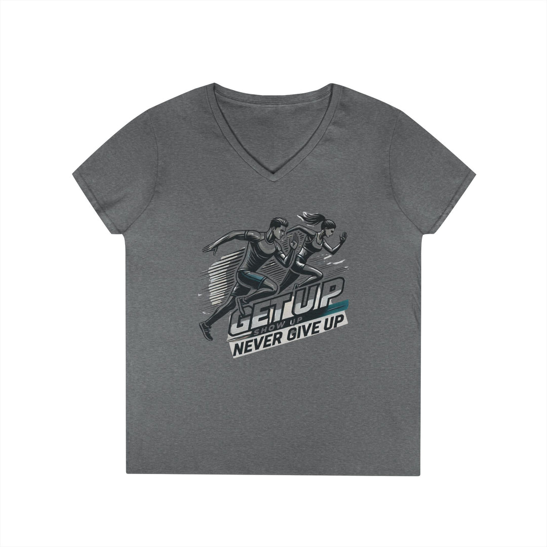 Run Through It Women's V Neck-Strength in Motion