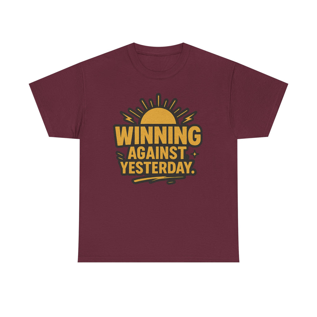 Winning Against Yesterday. Unisex Heavy Cotton Tee