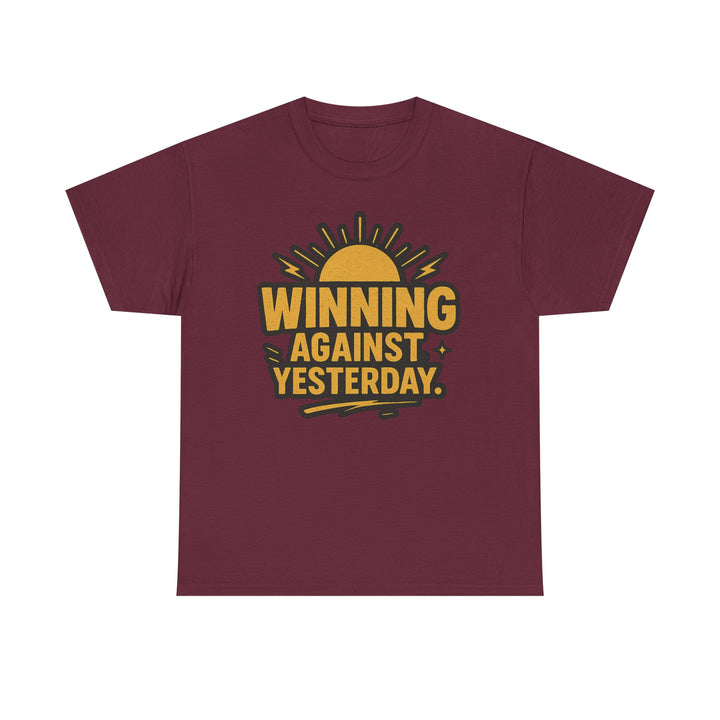 Winning Against Yesterday. Unisex Heavy Cotton Tee