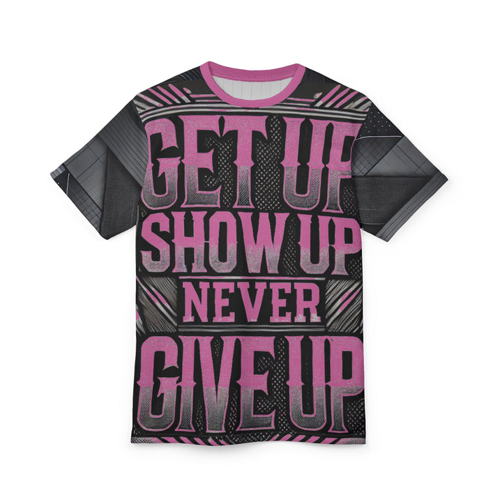 Relentless Drive Tee – Get Up, Show Up, Never Give Up (Light Pink)