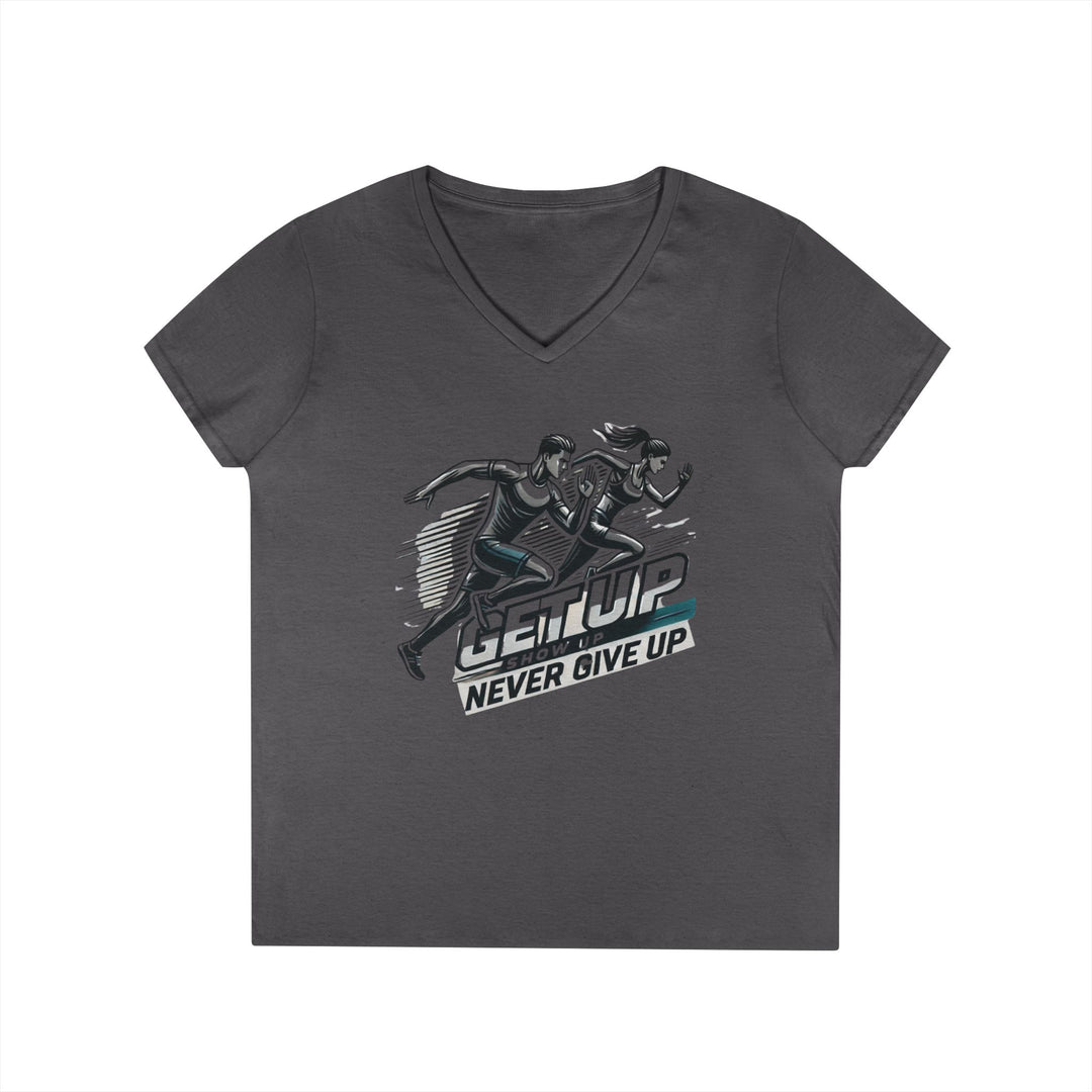 Run Through It Women's V Neck-Strength in Motion