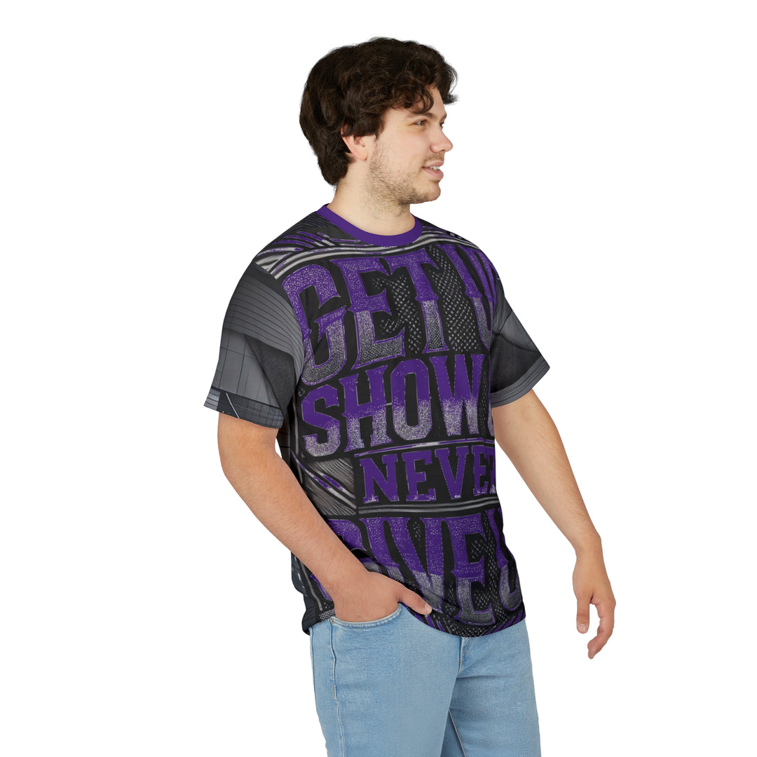 Relentless Drive Tee – Get Up, Show Up, Never Give Up (Purple)
