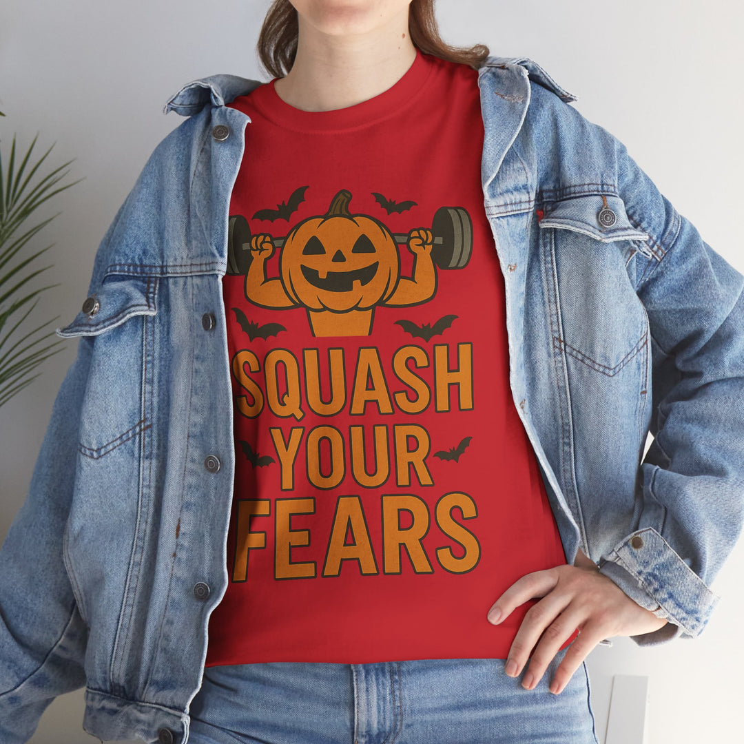 Squash Your Fears. Halloween Unisex Heavy Cotton Tee
