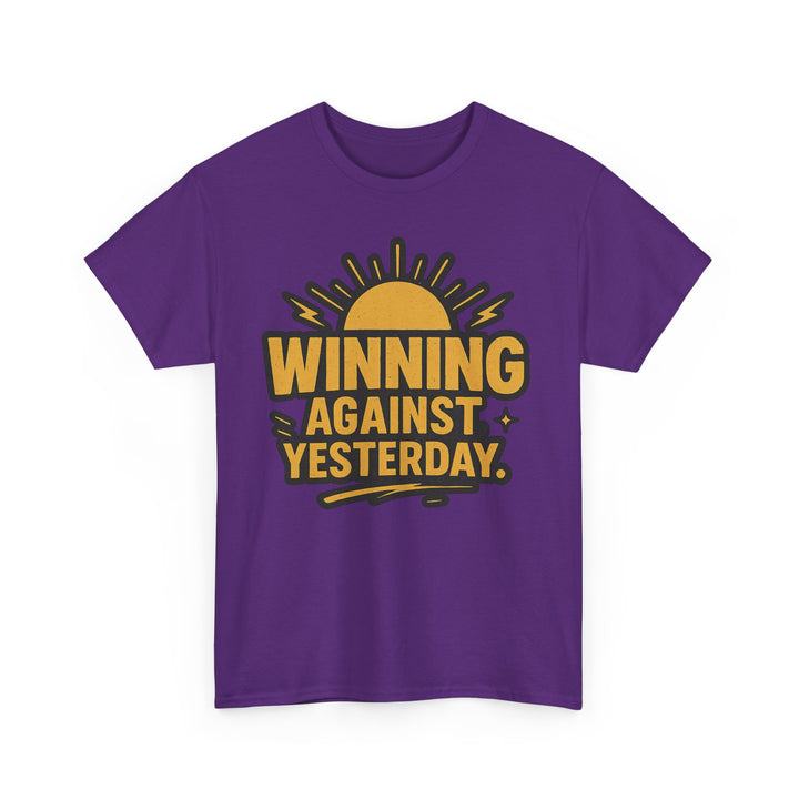 Winning Against Yesterday. Unisex Heavy Cotton Tee