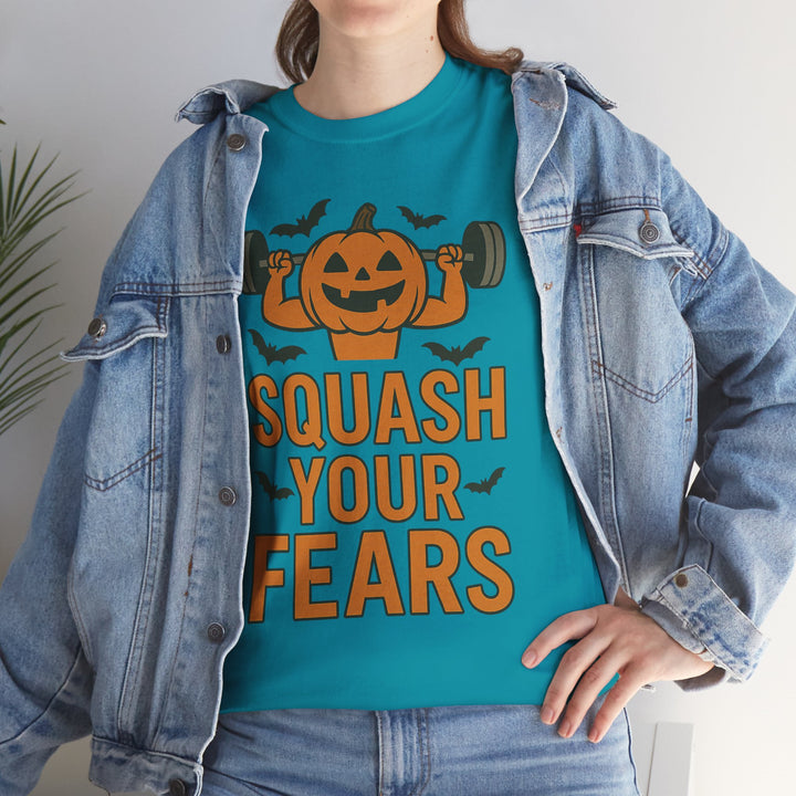 Squash Your Fears. Halloween Unisex Heavy Cotton Tee