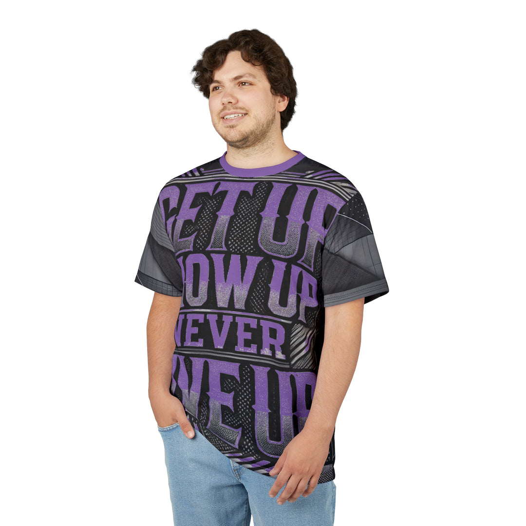 Relentless Drive Tee – Get Up, Show Up, Never Give Up (Light Purple)