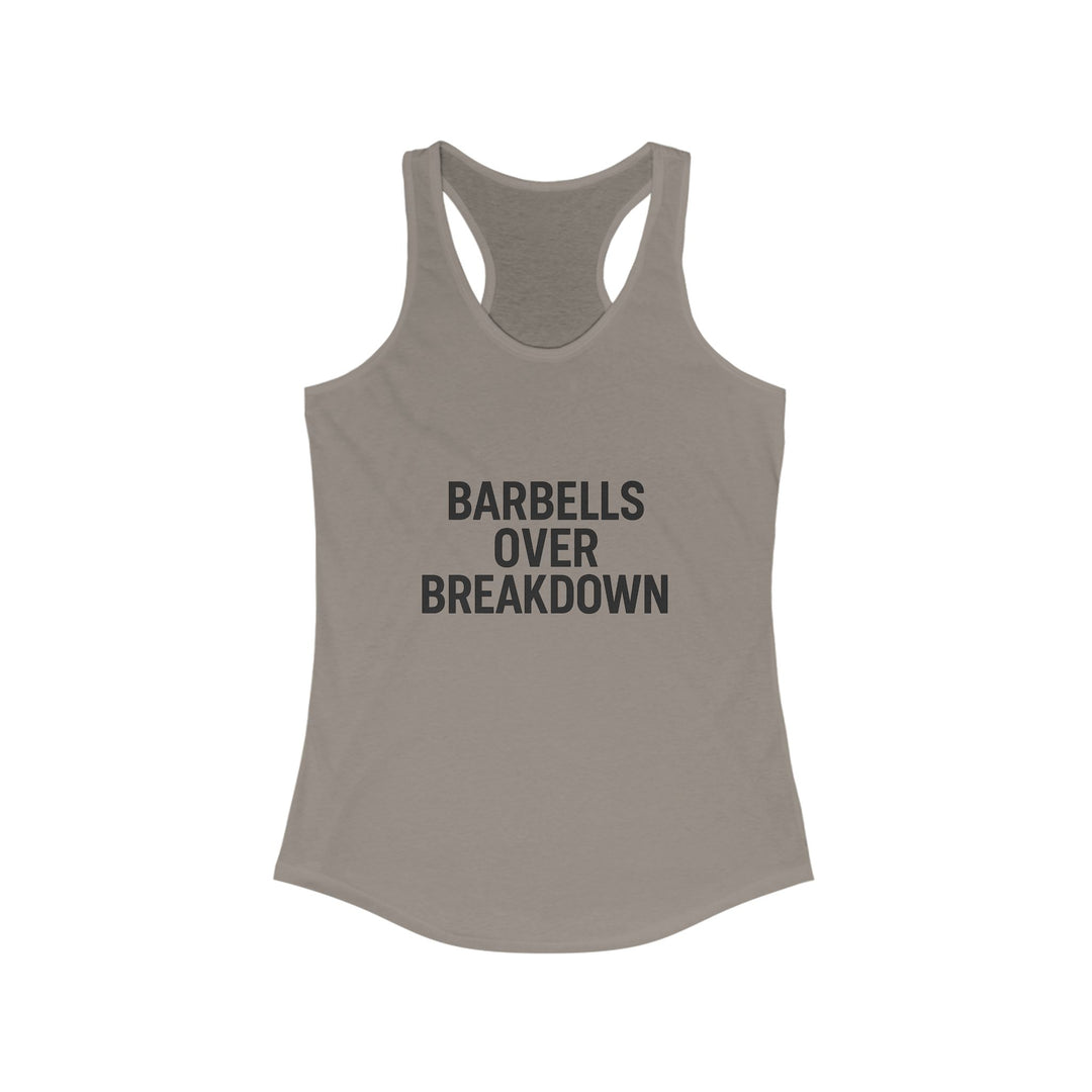Barbells over Breakdown. Women's Racerback Tank
