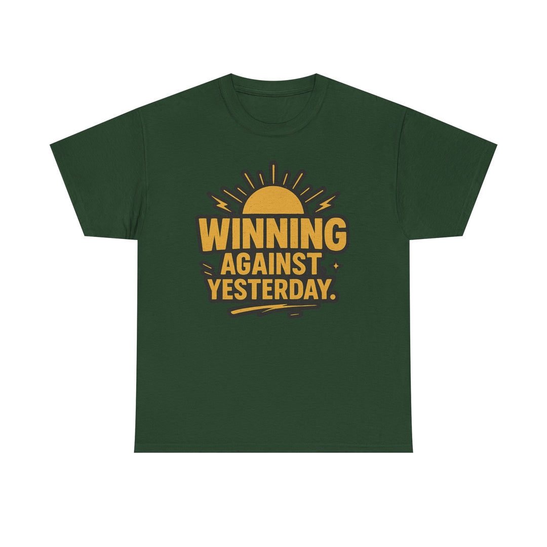 Winning Against Yesterday. Unisex Heavy Cotton Tee