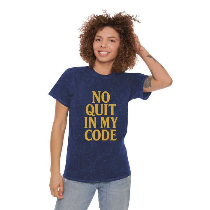 No Quit In My Code. Unisex Vintage Mineral Wash Tee