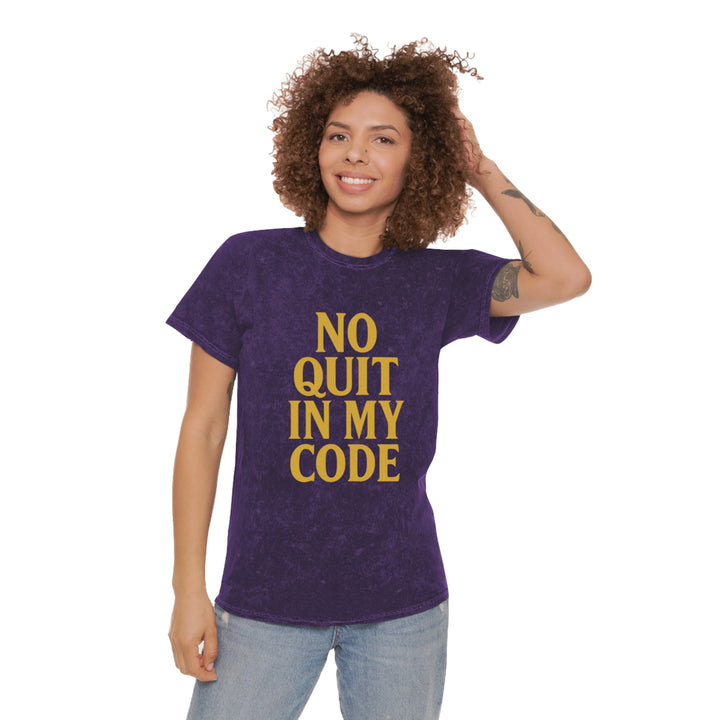 No Quit In My Code. Unisex Vintage Mineral Wash Tee