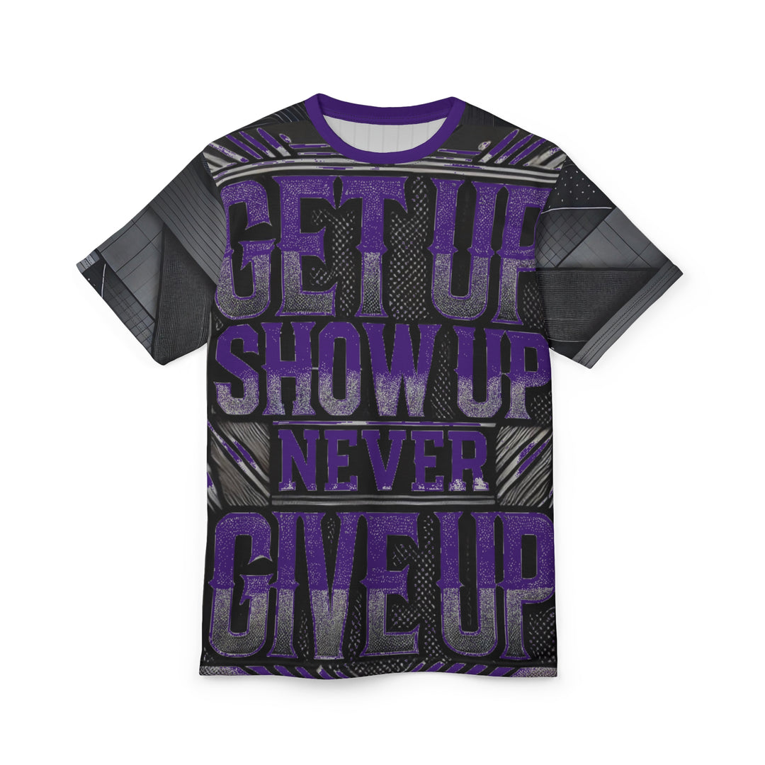Relentless Drive Tee – Get Up, Show Up, Never Give Up (Purple)