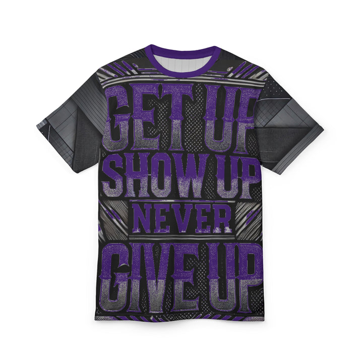 Relentless Drive Tee – Get Up, Show Up, Never Give Up (Purple)