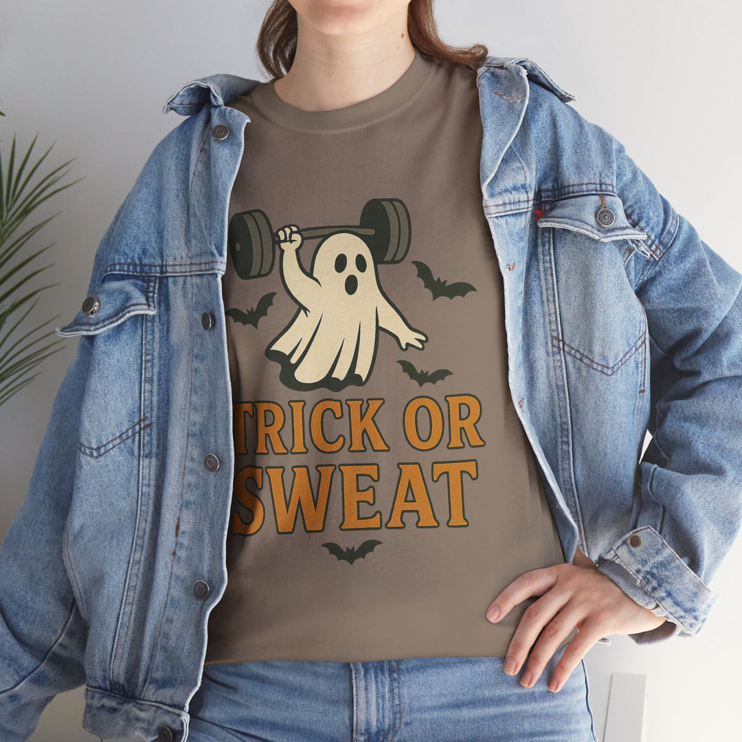 Trick or Sweat. Halloween Unisex Heavy Cotton Tee