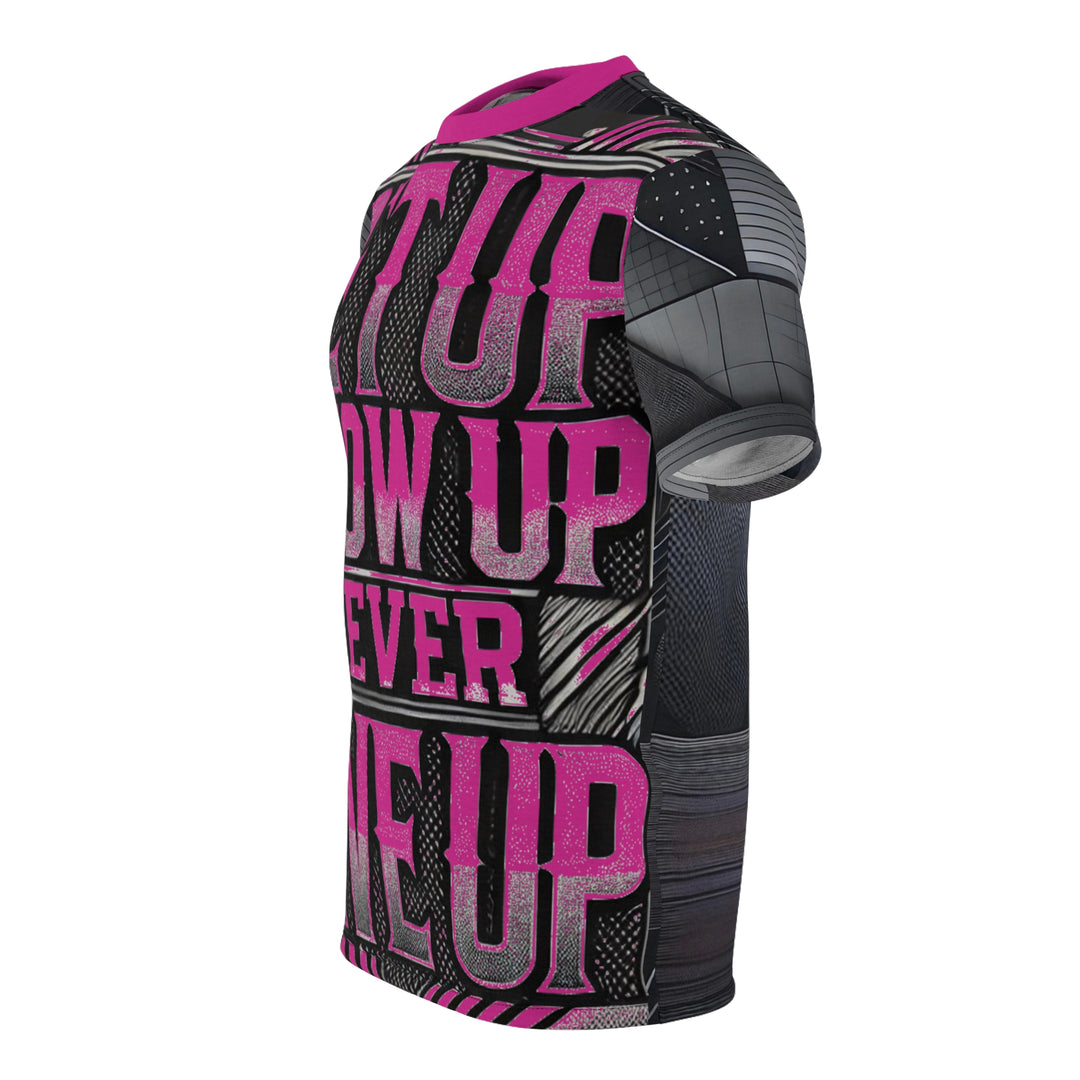 Relentless Drive Tee – Get Up, Show Up, Never Give Up (Pink)