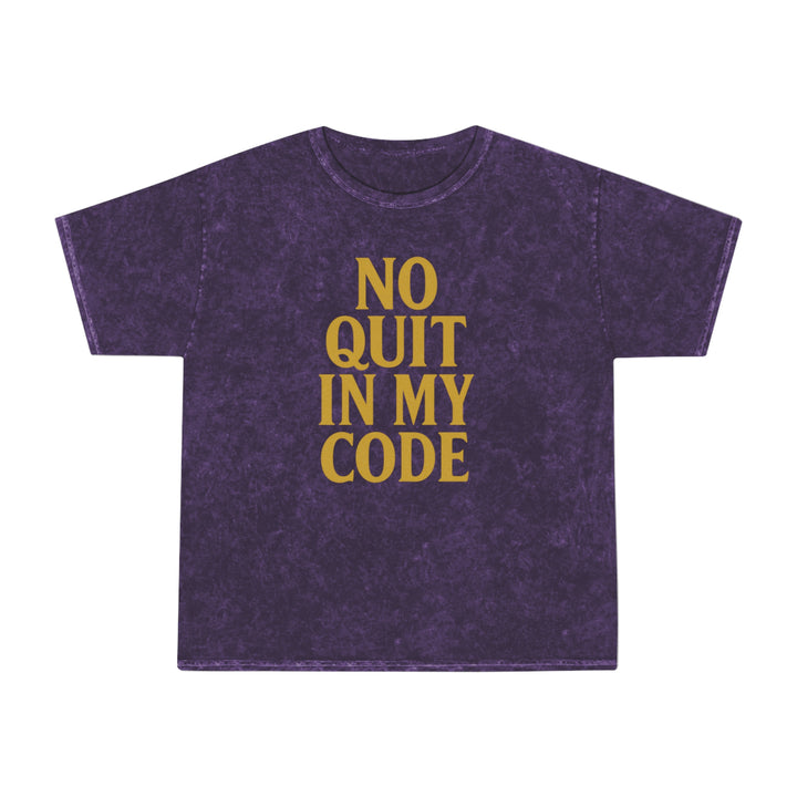 No Quit In My Code. Unisex Vintage Mineral Wash Tee