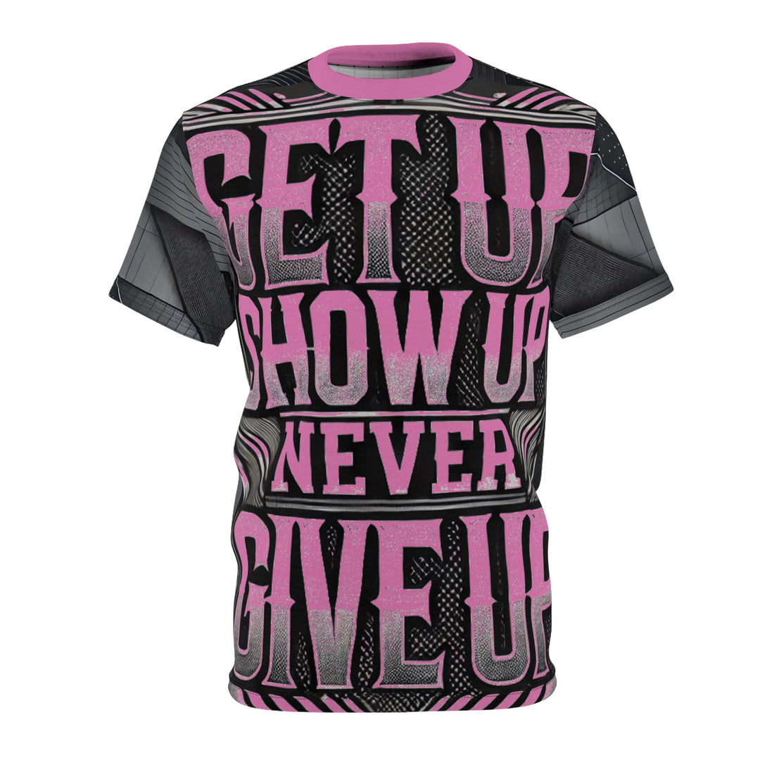 Relentless Drive Tee – Get Up, Show Up, Never Give Up (Light Pink)