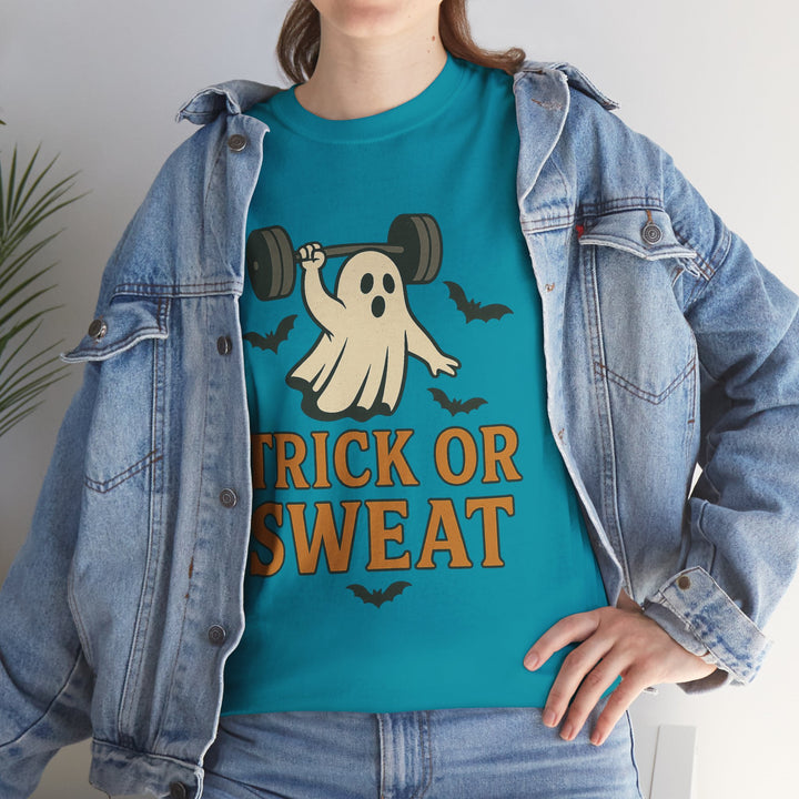 Trick or Sweat. Halloween Unisex Heavy Cotton Tee