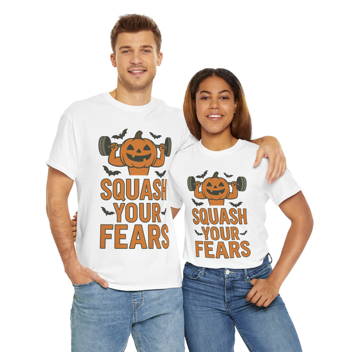 Squash Your Fears. Halloween Unisex Heavy Cotton Tee