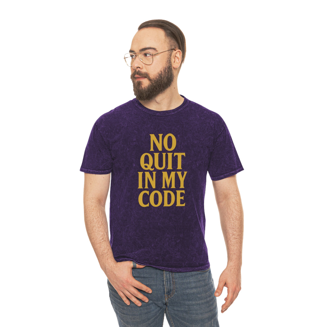 No Quit In My Code. Unisex Vintage Mineral Wash Tee