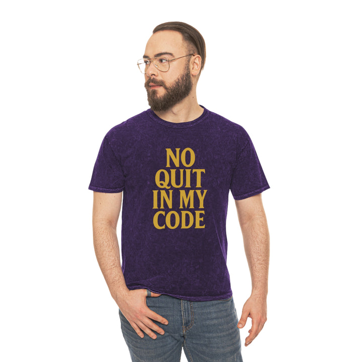 No Quit In My Code. Unisex Vintage Mineral Wash Tee