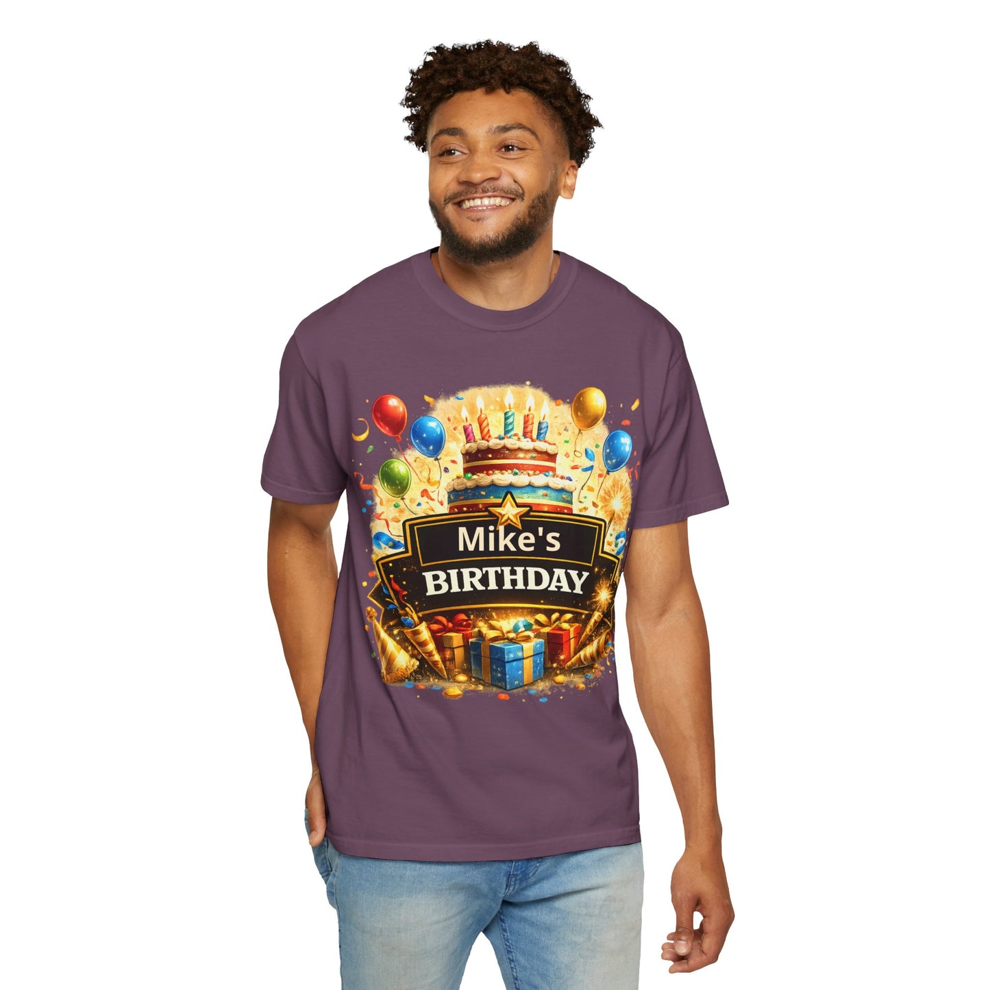 Custom Name Birthday T-Shirt – Get Up Show Up Never Give Up