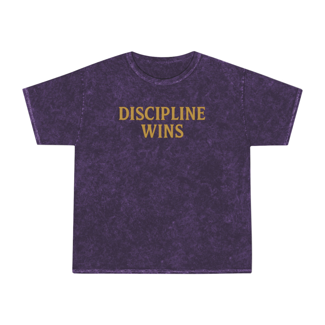 Discipline Wins. Unisex Vintage Mineral Wash Tee