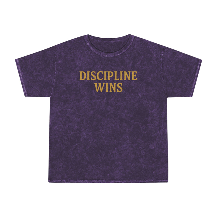 Discipline Wins. Unisex Vintage Mineral Wash Tee