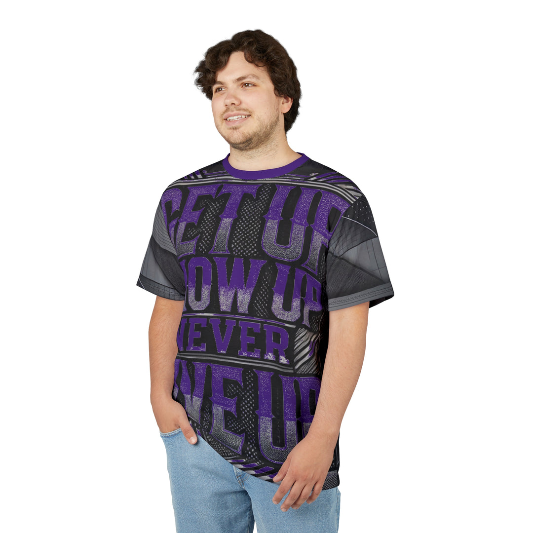 Relentless Drive Tee – Get Up, Show Up, Never Give Up (Purple)