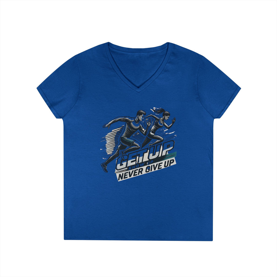 Run Through It Women's V Neck-Strength in Motion