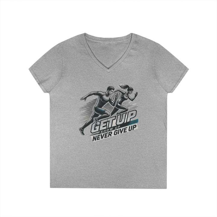Run Through It Women's V Neck-Strength in Motion