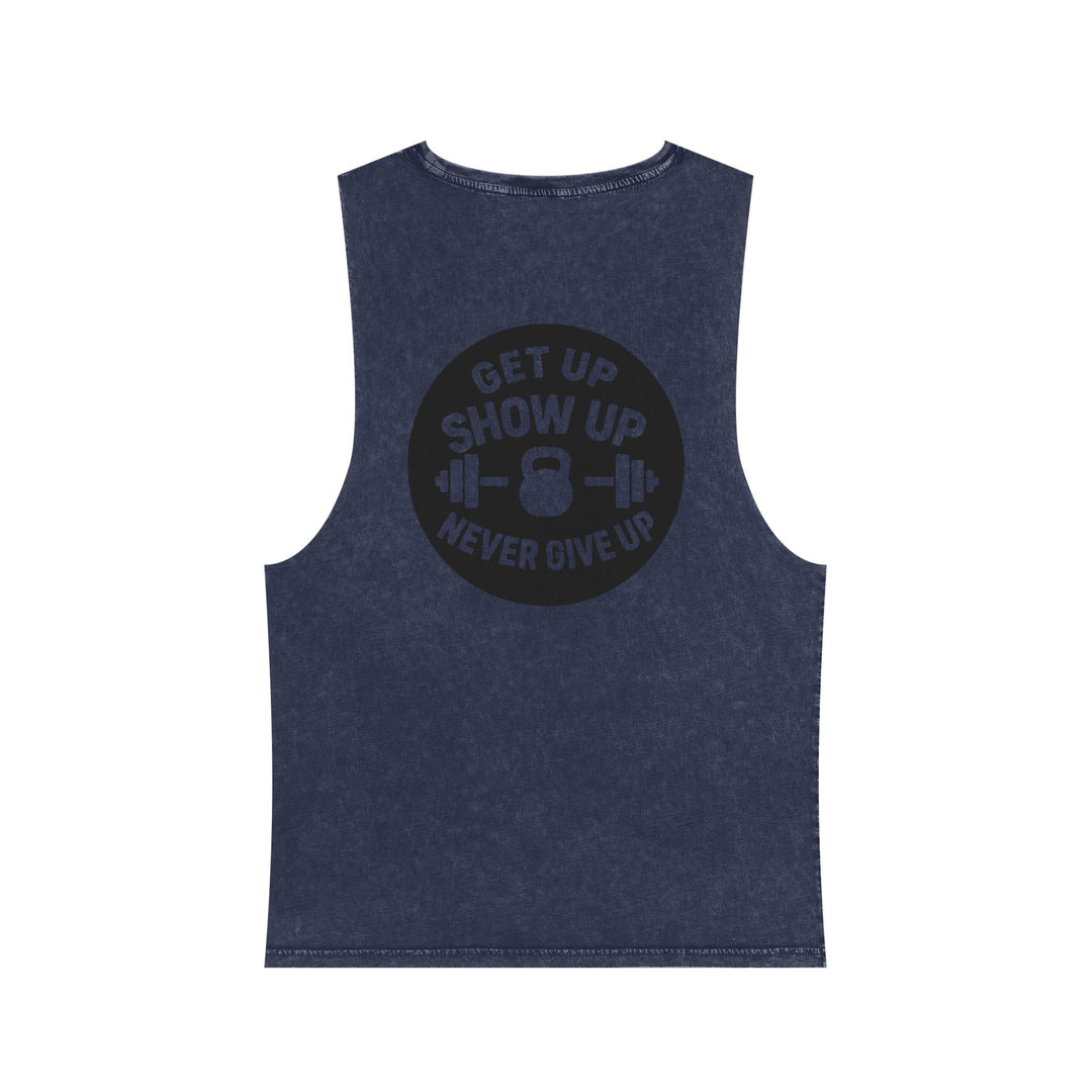 Barbells over breakdown muscle tank