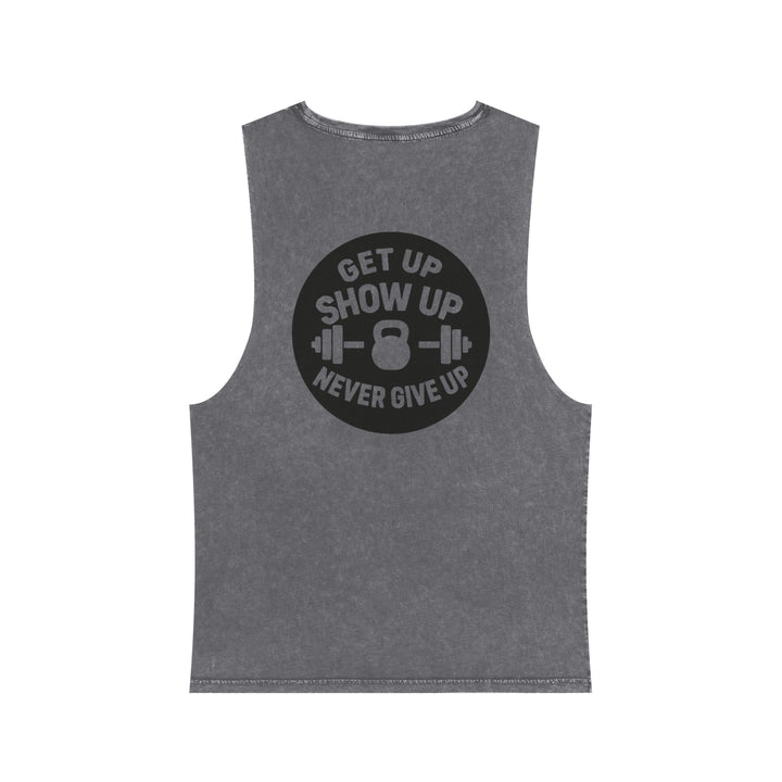 Barbells over breakdown muscle tank