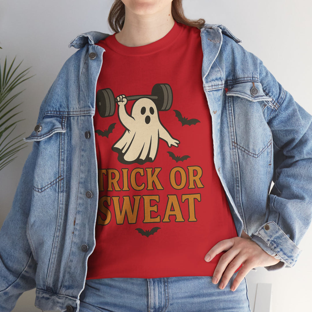 Trick or Sweat. Halloween Unisex Heavy Cotton Tee
