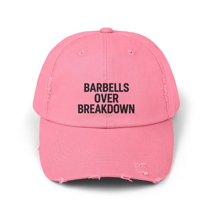 Barbells Over Breakdown: Unisex Distressed Cap