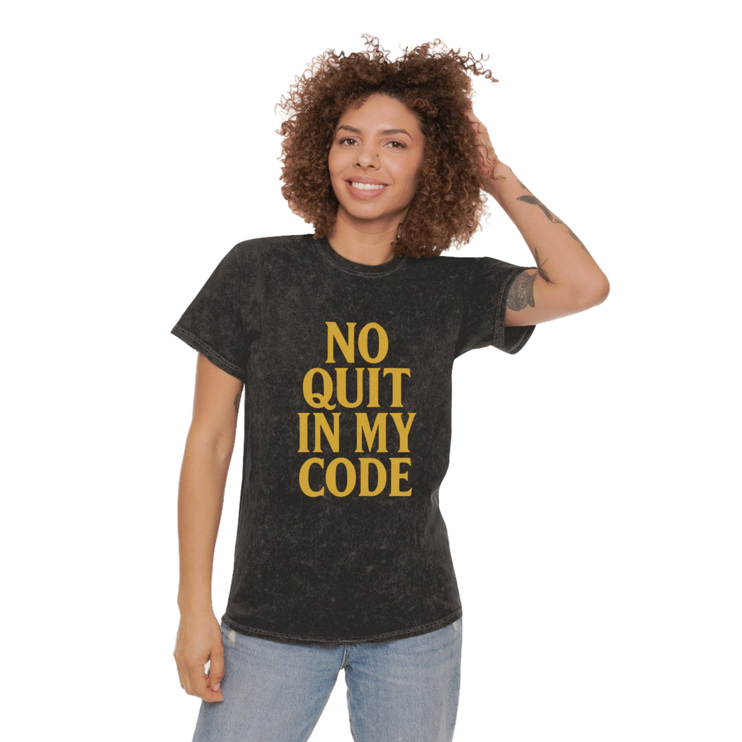No Quit In My Code. Unisex Vintage Mineral Wash Tee