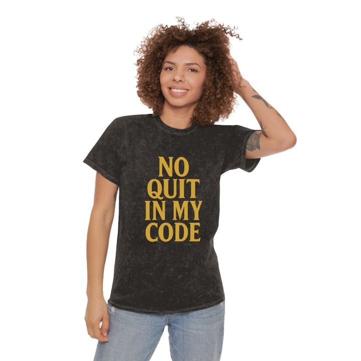 No Quit In My Code. Unisex Vintage Mineral Wash Tee