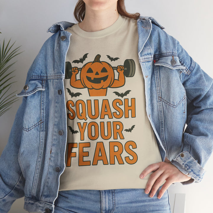 Squash Your Fears. Halloween Unisex Heavy Cotton Tee