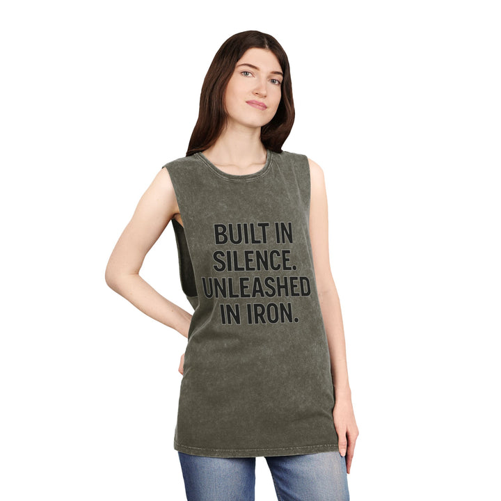 Built In Silence. Unleashed In Iron. Muscle tank
