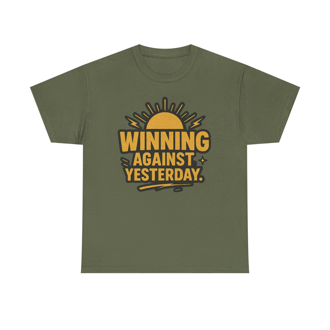 Winning Against Yesterday. Unisex Heavy Cotton Tee