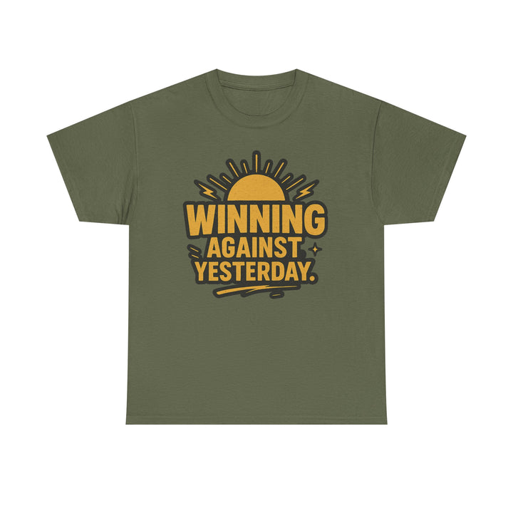 Winning Against Yesterday. Unisex Heavy Cotton Tee