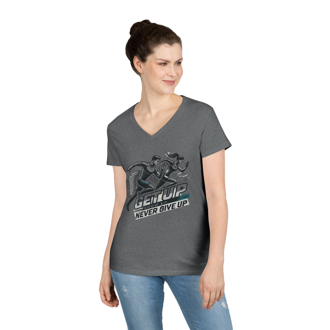 Run Through It Women's V Neck-Strength in Motion