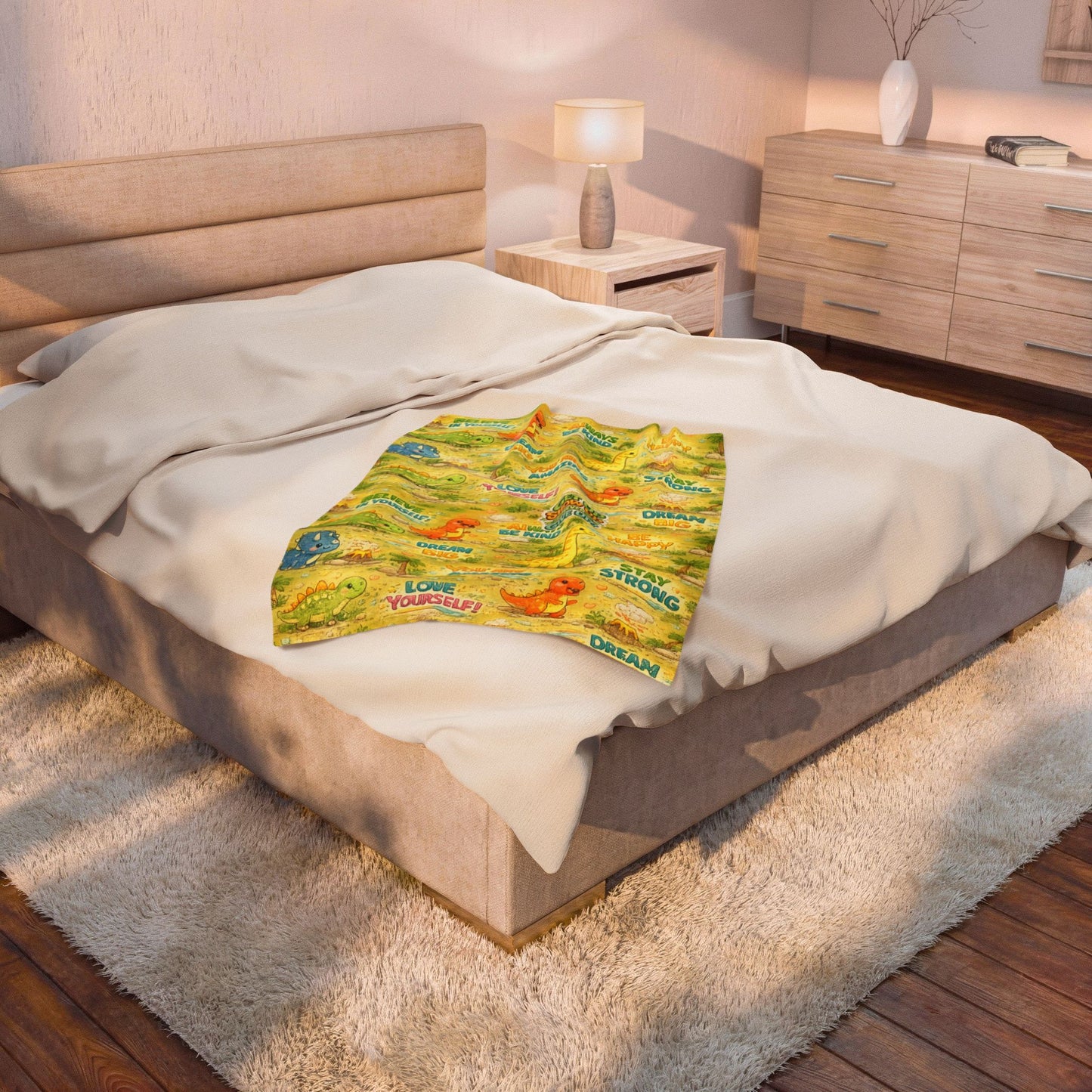 Kids Plush Velveteen Blanket – Ultra Soft Cozy Throw Blanket for Boys & Girls | Warm Lightweight Blanket for Bed, Nap Time & Gifts