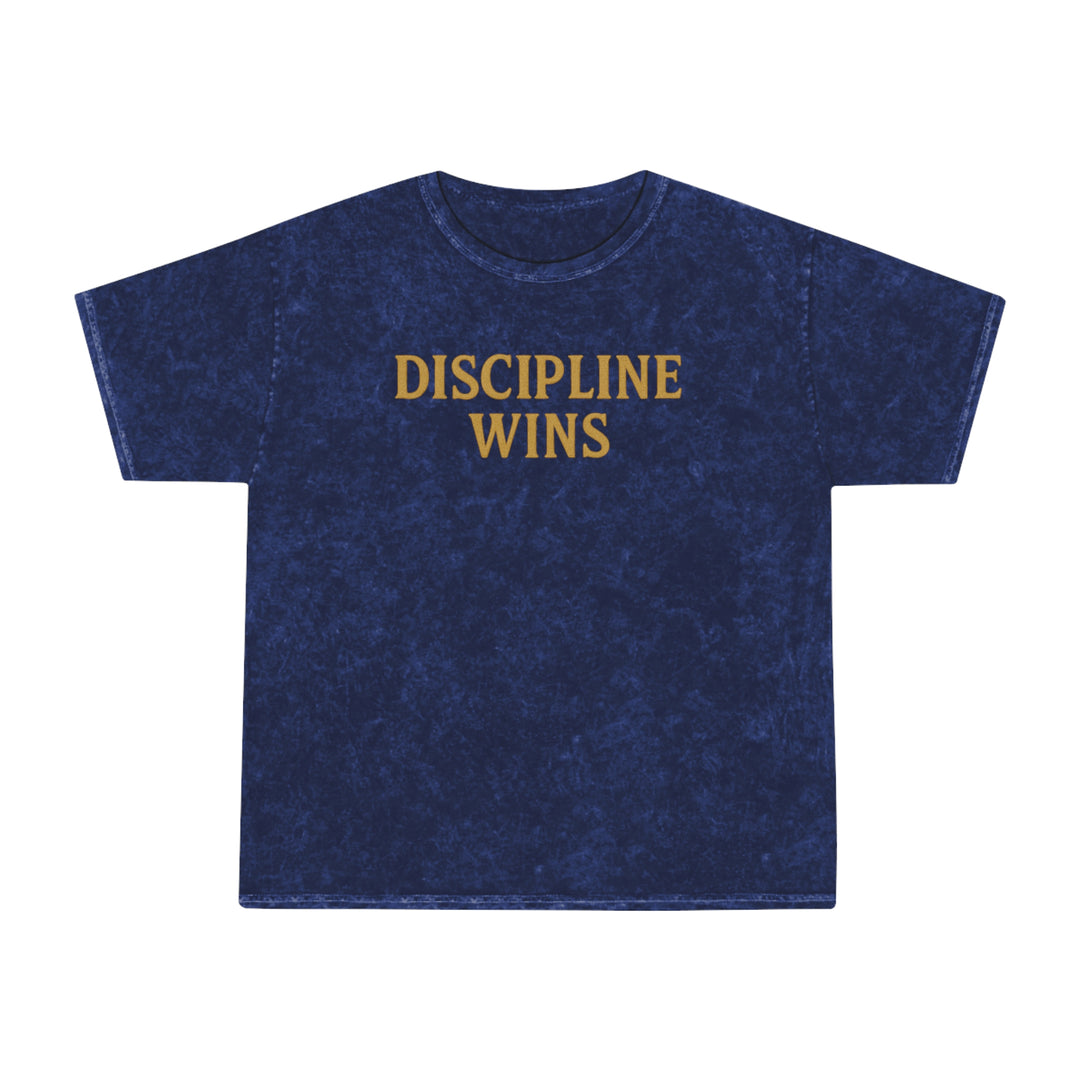 Discipline Wins. Unisex Vintage Mineral Wash Tee