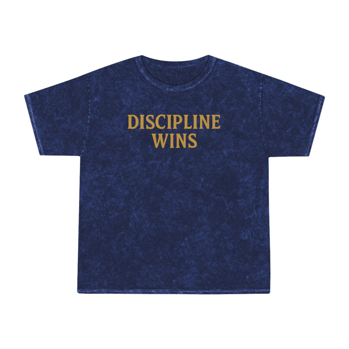 Discipline Wins. Unisex Vintage Mineral Wash Tee