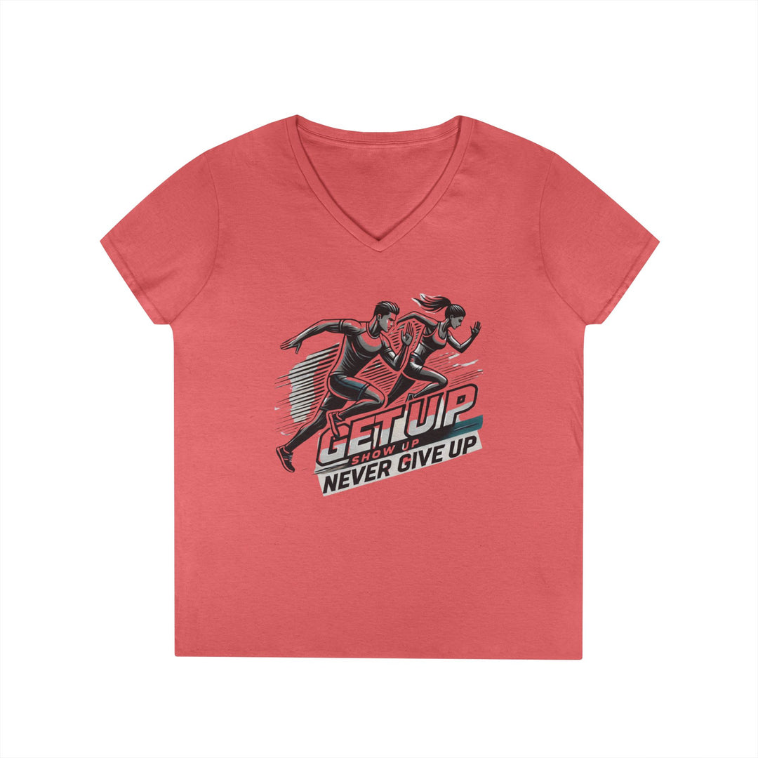 Run Through It Women's V Neck-Strength in Motion