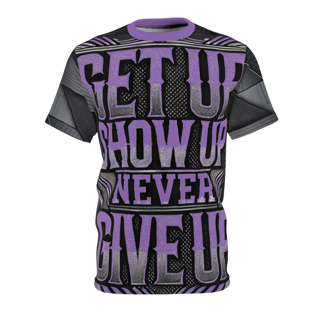 Relentless Drive Tee – Get Up, Show Up, Never Give Up (Light Purple)