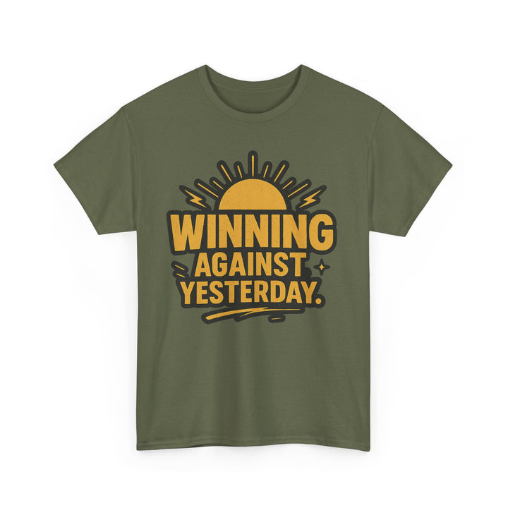 Winning Against Yesterday. Unisex Heavy Cotton Tee