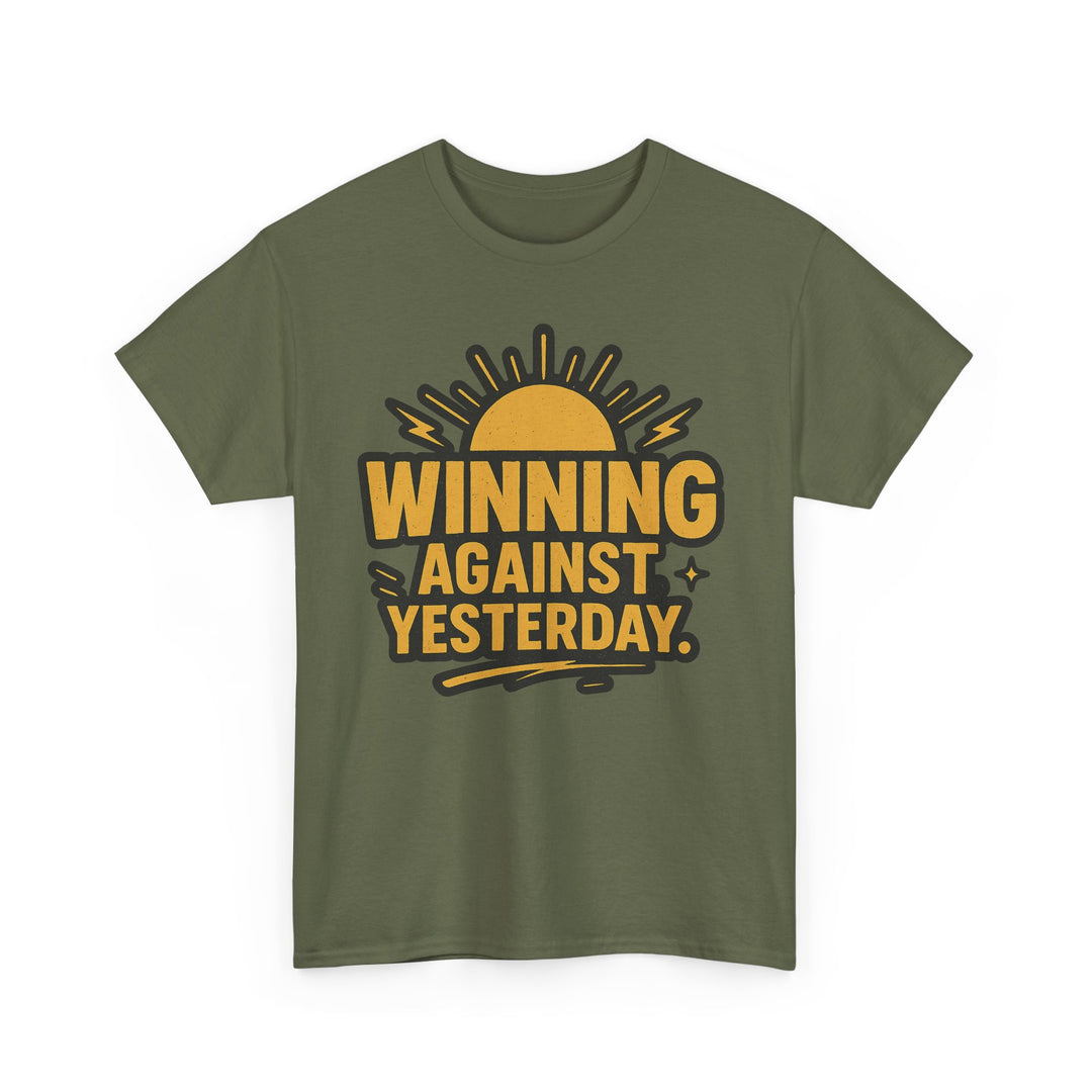 Winning Against Yesterday. Unisex Heavy Cotton Tee
