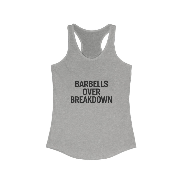 Barbells over Breakdown. Women's Racerback Tank